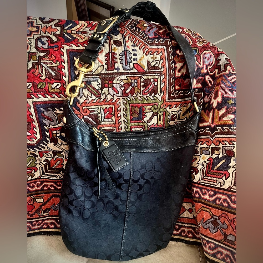 Coach Black Monogram Shoulder Bag